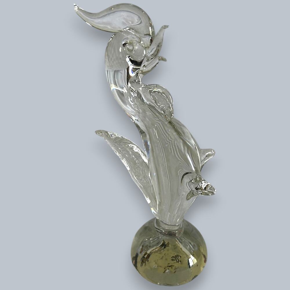 Rooster Glass Art Handblown 8.5" Tall MCM